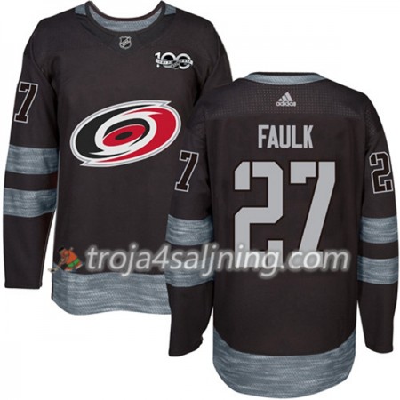 Carolina Hurricanes tröja Justin Faulk 27 1917-2017 100th Anniversary Adidas Svart Authentic - NHL Tröjor Herr